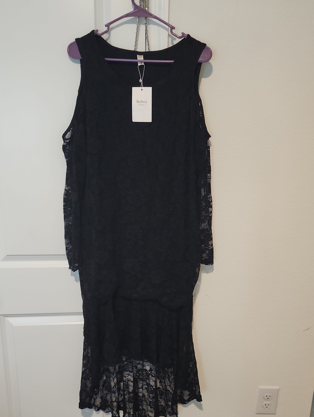 Sleeveless Black Lace Midi Dress by Next